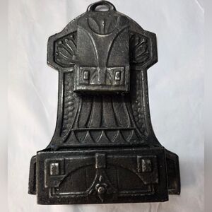 Antique Black Tin Wall Mount Match Holder & Striker